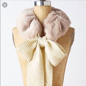 Anthropologie Ett Twa Faux Fur Pink Scarf
